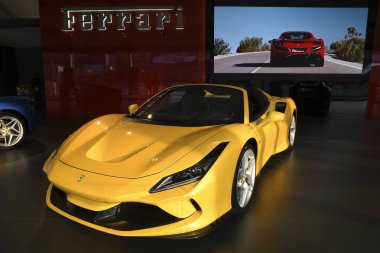 Mugello Pisti, 25 Ekim 2019: Ferrari F8 Spyder İtalya 'daki Mugello Pisti' nde Finali Mondiali Ferrari 2019 sırasında sergilenmektedir. Ferrari S.P.A., İtalyan lüks spor araba üreticisi.. 
