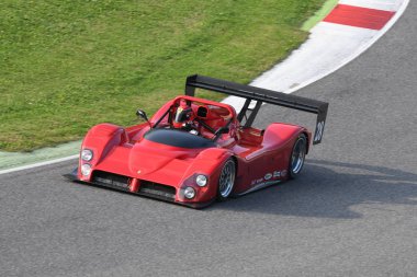 Mugello, It, 25 Ekim 2019, Tarihsel Ferrari 333 sp Finali Mondiali Ferrari 2019 sırasında Mugello Pisti 'nde eylem halindeydi.