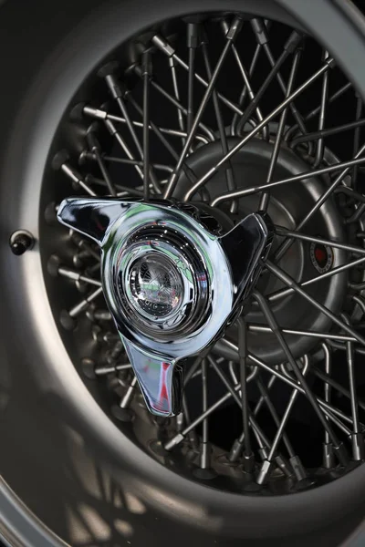 Mugello Circuit October 2019 Detail Old Spoked Wheel Macro Shot — Stock Photo, Image