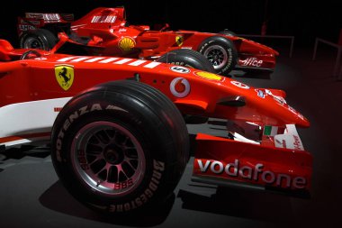 Mugello, It, 24 Ekim 2019: Finali Mondiali Ferrari 2019 sırasında İtalya 'daki Mugello Pisti' nde sergilenen Modern Çağ Ferrari F1 'in ayrıntıları. İtalya.