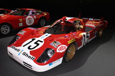 Mugello Pisti, 25 Ekim 2019: Tarihsel Prototip Ferrari 512 S yılı 1970 Finali Mondiali Ferrari 2019 sırasında İtalya 'daki Mugello Pisti' nde sergilenmektedir.