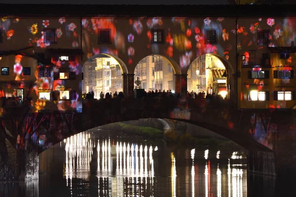 Italia Florencia Diciembre 2018 Famoso Puente Viejo Ponte Vecchio Florencia — Foto de Stock