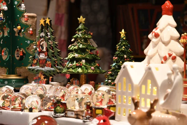 Florença Dezembro 2019 Decorações Natal Mercado Natal Piazza Santa Croce — Fotografia de Stock