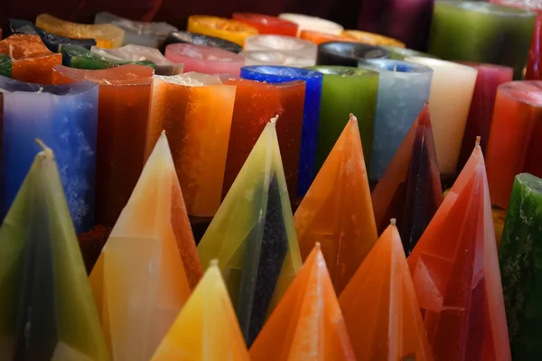 Candele Colorate Mercato Natale — Foto Stock