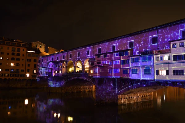 Italia Florencia Diciembre 2019 Famoso Puente Viejo Ponte Vecchio Florencia — Foto de Stock