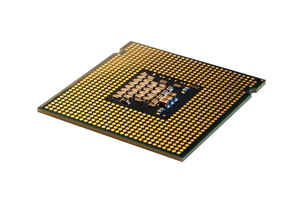 Cpu Processor Chip Isolated White — Stock Photo, Image