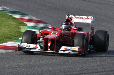MUGELLO, IT, 24 October 2019: Ferrari F1 model F2012 in action at Mugello Circuit in italy during Finali Mondiali Ferrari 2019. Italy clipart