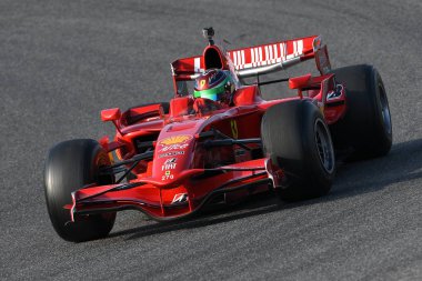 Mugello Pisti, 24 Ekim 2019: Ferrari F1model F12008 ex Kimi Raikkonen - Felipe Massa, İtalya 'daki Mugello Pisti' nde Finali Mondiali Ferrari 2019 sırasında iş başında.