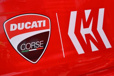 Mugello - İtalya, 31 Mayıs: Motogp 2019 'da Motogp' taki Ducati Resmi Ekibi 'nin kamyonlarının detayları.