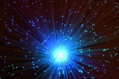 Renkli fiber optikleri cam küreye yansıyan soyut arkaplan