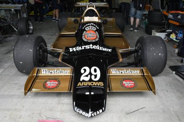 6 Mayıs 2018: Tarihi 1979 Formula 1 Okları A1b ex Riccardo Patrese Minardi Tarihi Günü 2018 'de İtalya' da Imola Pisti 'nde.