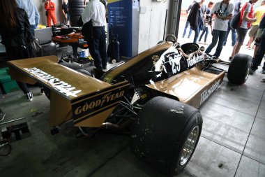 6 Mayıs 2018: Tarihi 1979 Formula 1 Okları A1b ex Riccardo Patrese Minardi Tarihi Günü 2018 'de İtalya' da Imola Pisti 'nde.