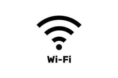 Kablosuz Wifi logosu beyaza izole edildi