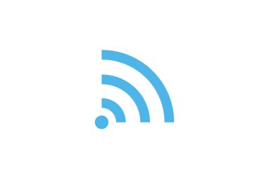 Mavi Wifi logosu beyaza izole edilmiş