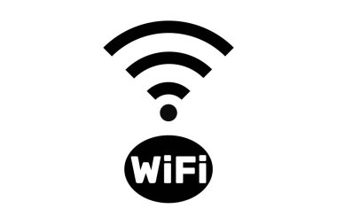 Kablosuz Wifi logosu beyaza izole edildi