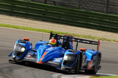 Imola, İtalya 17 Mayıs 2013: Alpine - Signatech Alp Takımı 'ndan Nissan, Avrupa Le Mans Serisi sırasında P RAGUES / N. PANCIATICI tarafından kullanıldı - 3 Saat Imola, İtalya