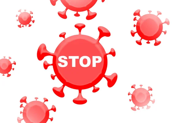 Virus Corona Covit 2019 Ncov Stop Icon Illustration —  Fotos de Stock