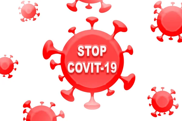 Virus Corona Covit 2019 Ncov Illustration Icône Stop — Photo