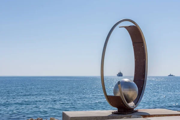 stock image LIMASSOL, CYPRUS - 26 October, 2015: Rocks and sculpture at Molos