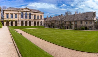 Oxford, İngiltere - 30 Nisan 2016: Worcester okul Açık Dörtlü