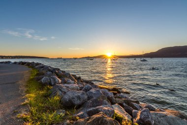 Günbatımı Kitsilano gezinti, Vancouver, Kanada