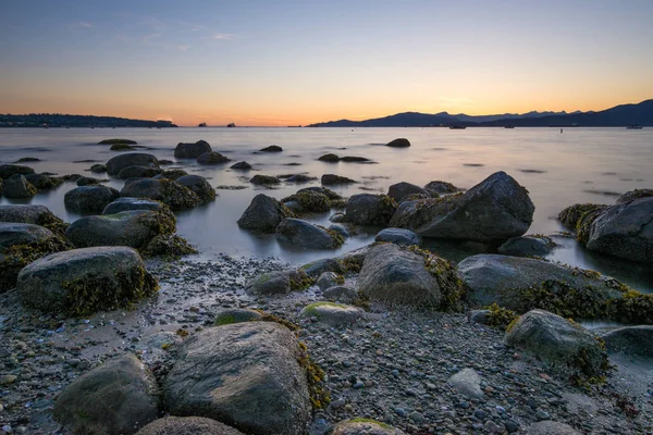 Kitsilano Beach, Vancouver Kanada gün batımında