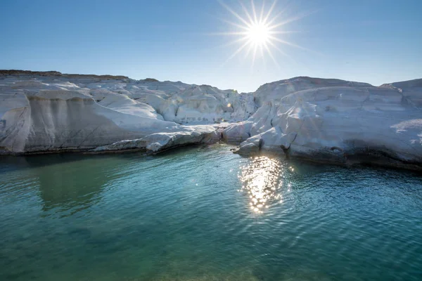 Yunanistan 'ın Milos Adası' ndaki Sarakiniko Plajı