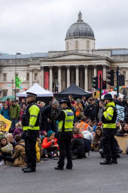 Londra, İngiltere 11 Ekim 2019: Yok Olma İsyanı protestoları