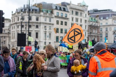 Londra, İngiltere 11 Ekim 2019: Yok Olma İsyanı protestoları