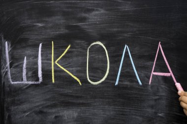 Tebeşir arka plana sahip siyah okul yönetimi