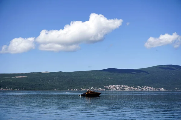 Bokakotorska bucht meer yachten wald und berge — Stockfoto