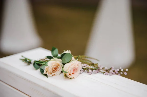 Rosas Caixa Casamento Cerimônia Decorações Casamento — Fotografia de Stock