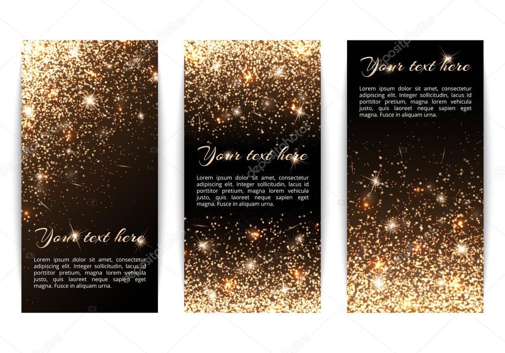 Set of vertical banners black background