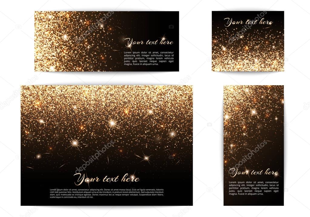 Set of banners of different sizes black background
