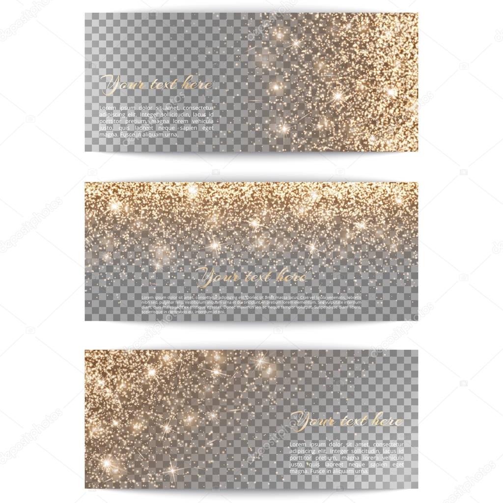 Set of horizontal banners transparent background