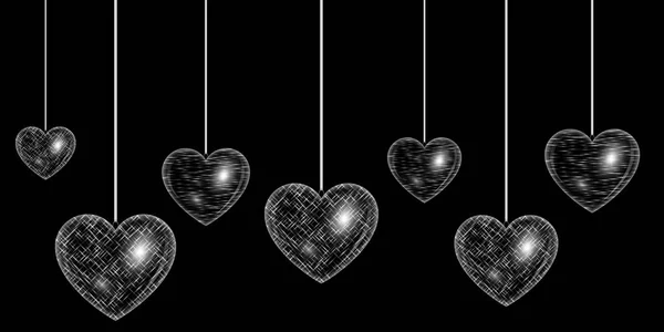 Серце срібло ефект — стоковий вектор