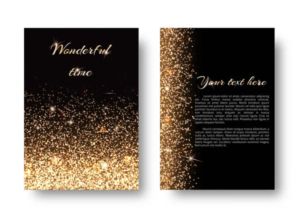 Bling fondo con luces de oro — Vector de stock