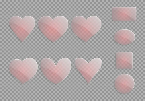 Şeffaf kalpler kümesi
