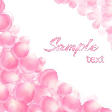 Pembe yaprakları ile metin için şablon