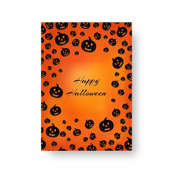 Rectangular poster with pumpkins for Halloween — Stock Vector
