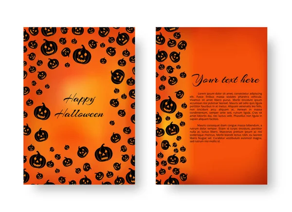 Prostokątne broszury z dyni na Halloween — Wektor stockowy