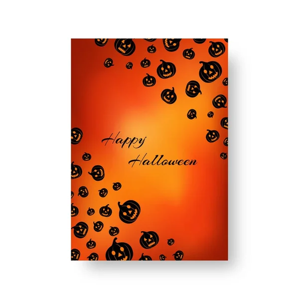 Rectangular brochure with pumpkins for Halloween — Stock Vector