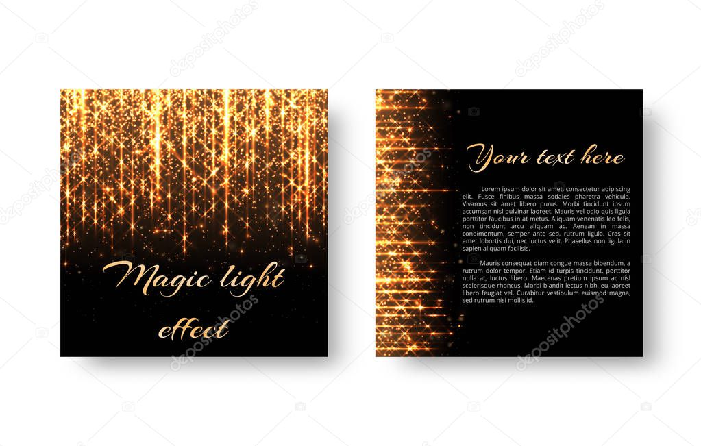 Leaflet with golden lights