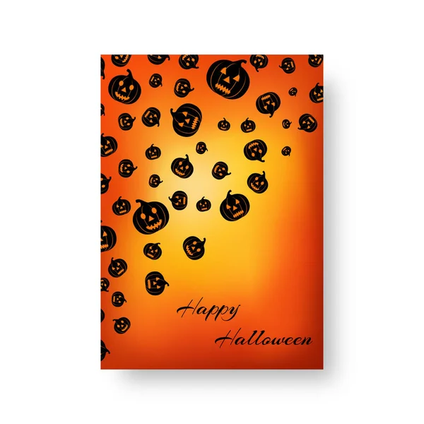 Rectangular background with pumpkins for Halloween — Stock Vector