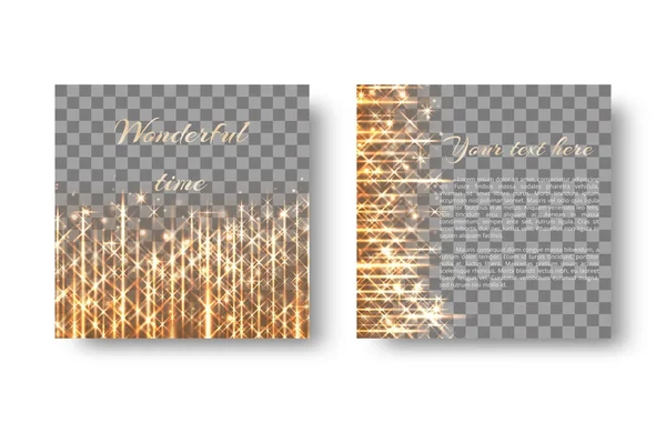 Fond carré avec des rayons dorés — Image vectorielle