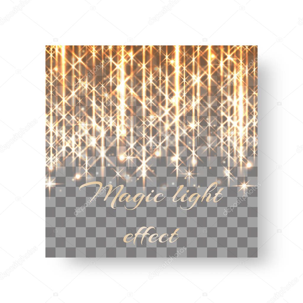 Square background with gold sparkles