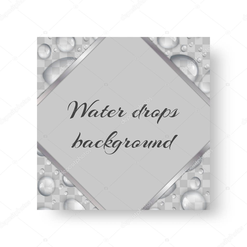 Postcard with drops of water