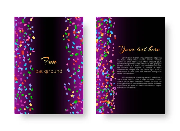 Dekking brochure met stijgende confetti — Stockvector