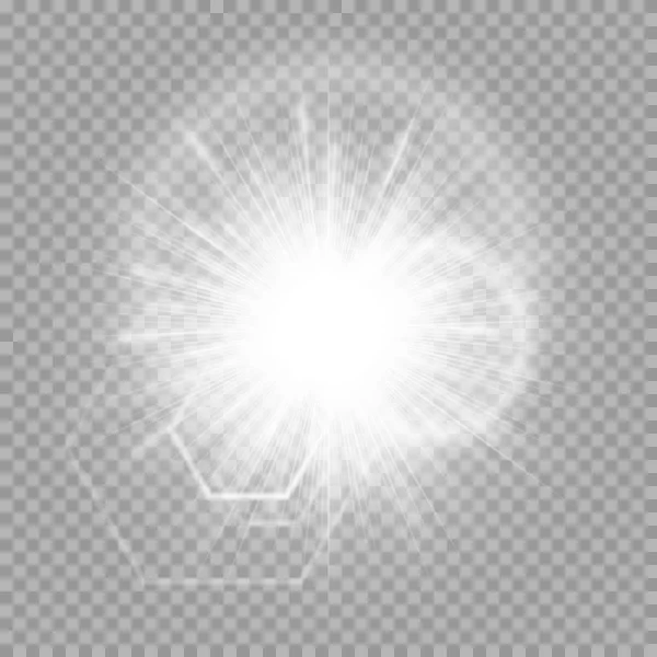 Rayons brûlants effet de lumière — Image vectorielle