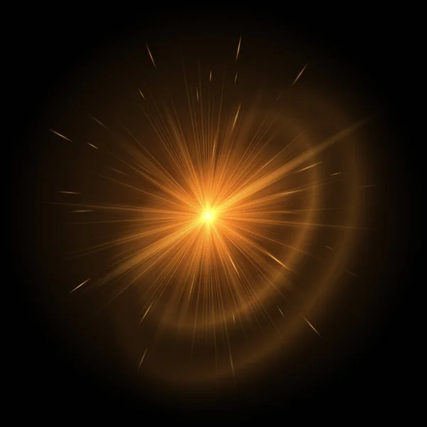 Explosion des goldenen Sterns — Stockvektor